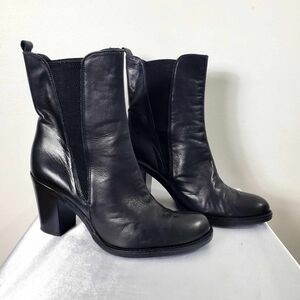Made in Italy Leather Black Heel Boot